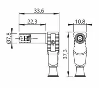 PJP 1067 RA Banana Plug Dimensions